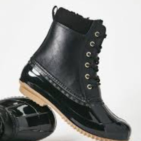 Duck Boot Black Cold Weather Rain Boot Size 7 - Picture 2 of 12